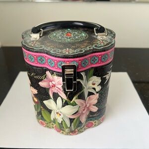 Floral Decorative box with lid and Handle